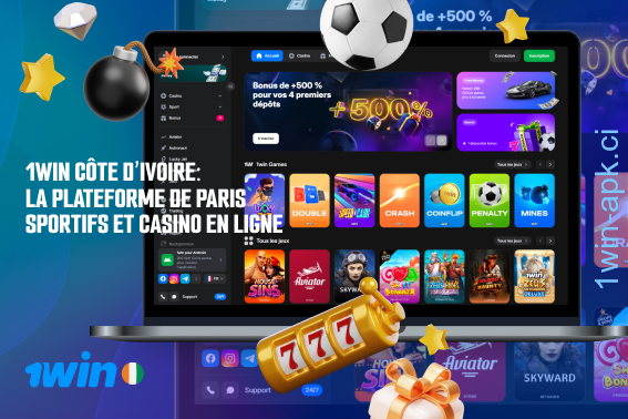 1win est un site populaire auprès des amateurs de paris sportifs et de casinos en ligne parmi les habitants de la Côte d'Ivoire
